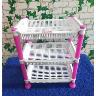 RAK PLASTIK 3 SUSUN SEGI PUTIH / RAK KOSMETIK RAK DAPUR RAK BAWANG RAK MINI SERBAGUNA