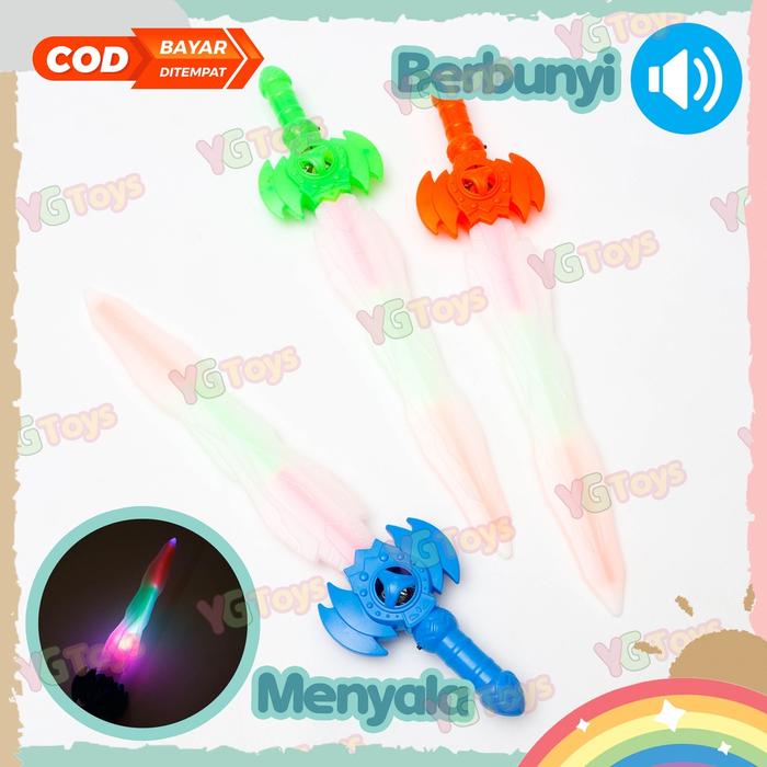 YGtoys Free Baterai Mainan Pedang Pedangan Plastik Bisa Nyala Lampu dan Suara Besar 45cm Mainan Anak