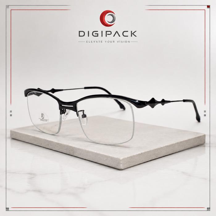 Digipack Frame Kacamata Full Metal Half Frame Custom Lensa Minus Plus Silinder Progresif Blueray Eye