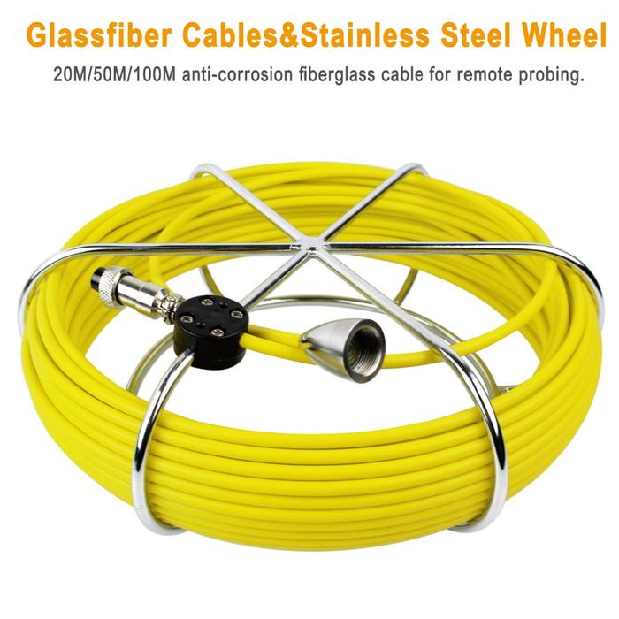 Kamera Video Inspeksi Pipa Kabel Kustom SYANSPAN 30 40 60M, Kabel