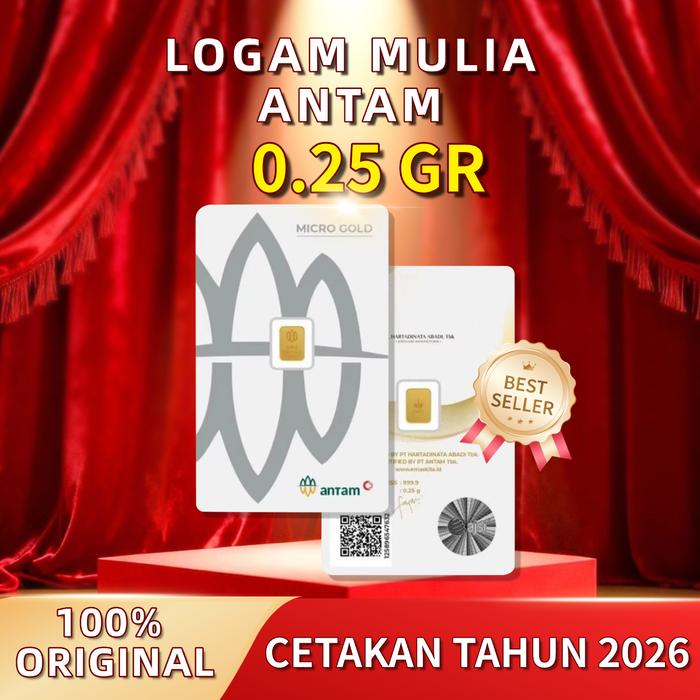 ANTAM LOGAM MULIA CERTIEYE 0.25 GRAM, LM ANTAM CERTIEYE, EMAS BATANGAN KEPINGAN 0.25 GRAM - 2026
