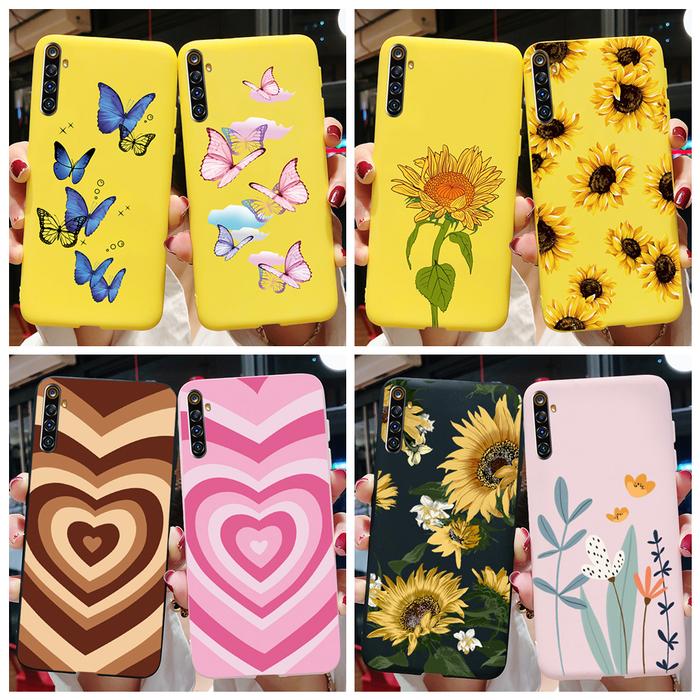 For OPPO Realme 6 Pro Case Cute Butterfly Flowers Soft Silicone Back