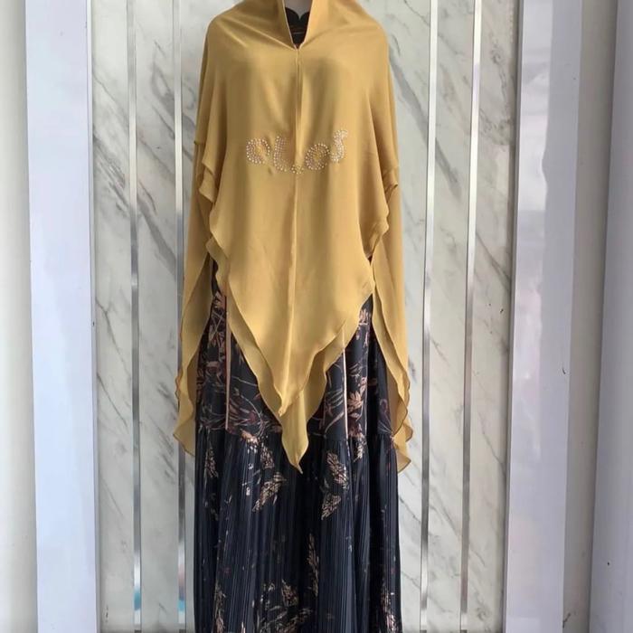 Gamis syari brand el es lina sukijo syari set khimar Muslim Wanita Dewasa