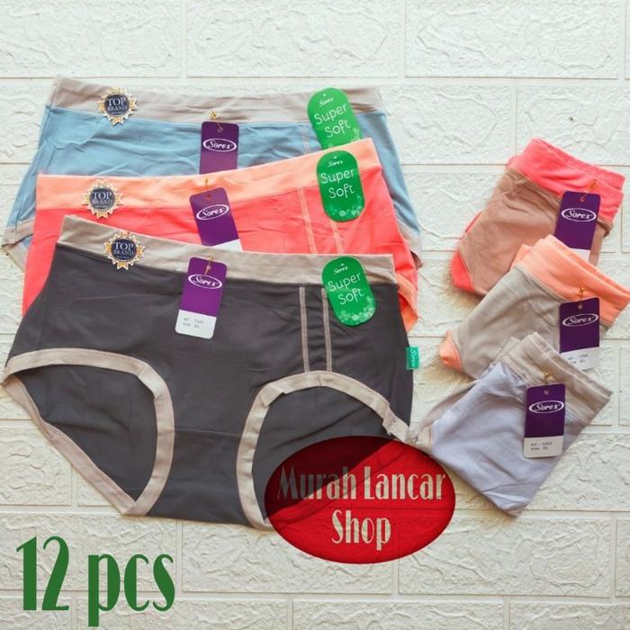 TerLaris Cd Wanita Lusinan Sorex 1255 Super Soft | Celana Dalam Wanita Lembut Karet Lebar
