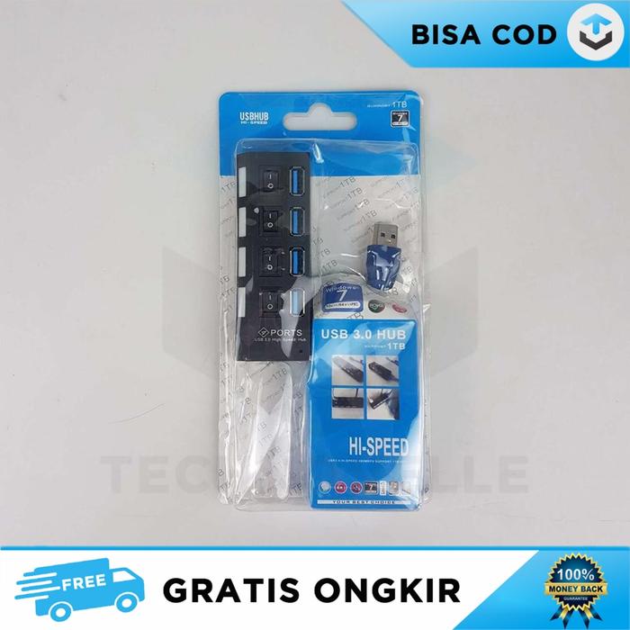 USB HUB 4 PORT 3.0 ADAPTOR POWER SUPPLY PLUG AND PLAY EASYIDEA U9103