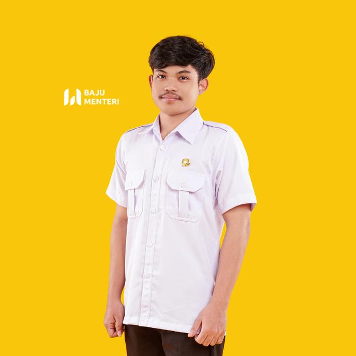 Kemeja Pilot PNS Putih PDH Pangkat Premium PRIA (Lengan Pendek) & Wanita (Lengan Panjang)