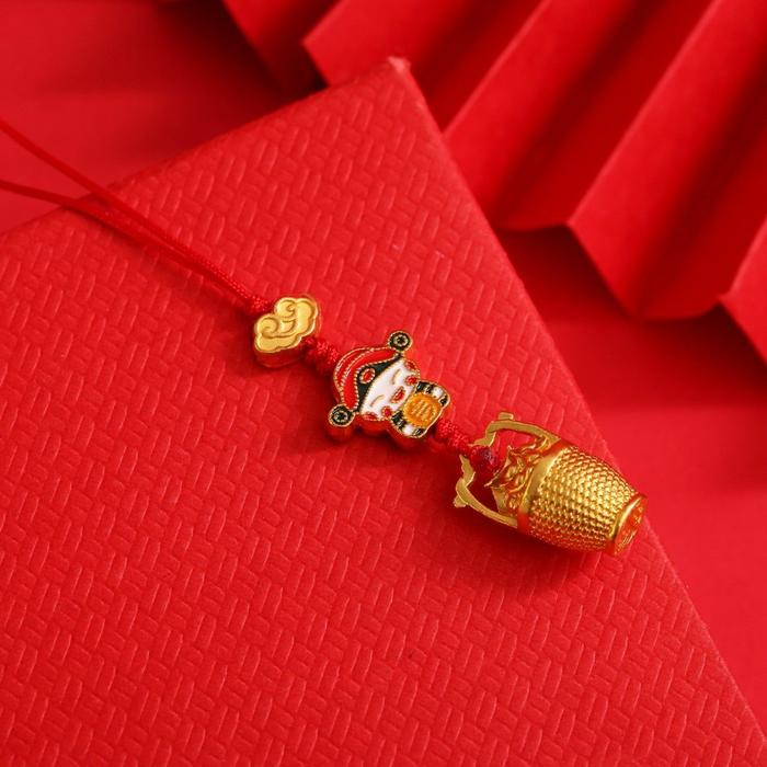 Dewa Rezeki Keychain Gantungan Kunci Emas China untuk HP Mobil Tas Premium