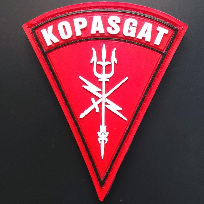 patch rubber 3d KOPASGAT tempelan karet velcro/perekat kretekan karet