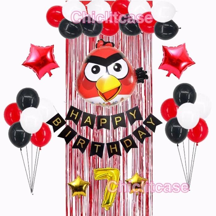 Paket dekorasi balon ulang tahun anak laki laki karakter penyihir spongebob/buzz/squid/pooh/sonic/ro