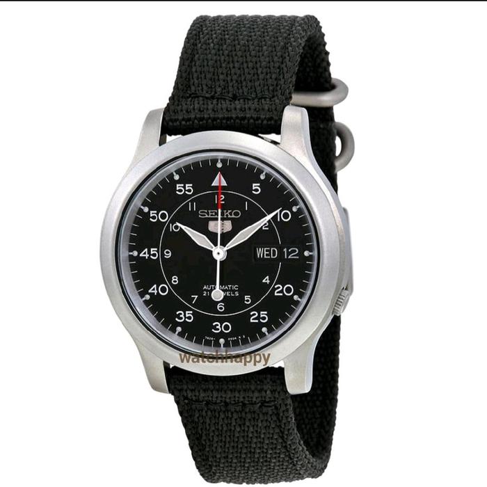 Jam Tangan Seiko 5 SNK809K2 Black Military Strap SNK809K Automatic SNK809 Beragaransi Resmi 3 Tahun