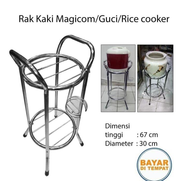 READY Rak Guci Stainless Serbaguna / Meja Guci Galon Magic Com kekar