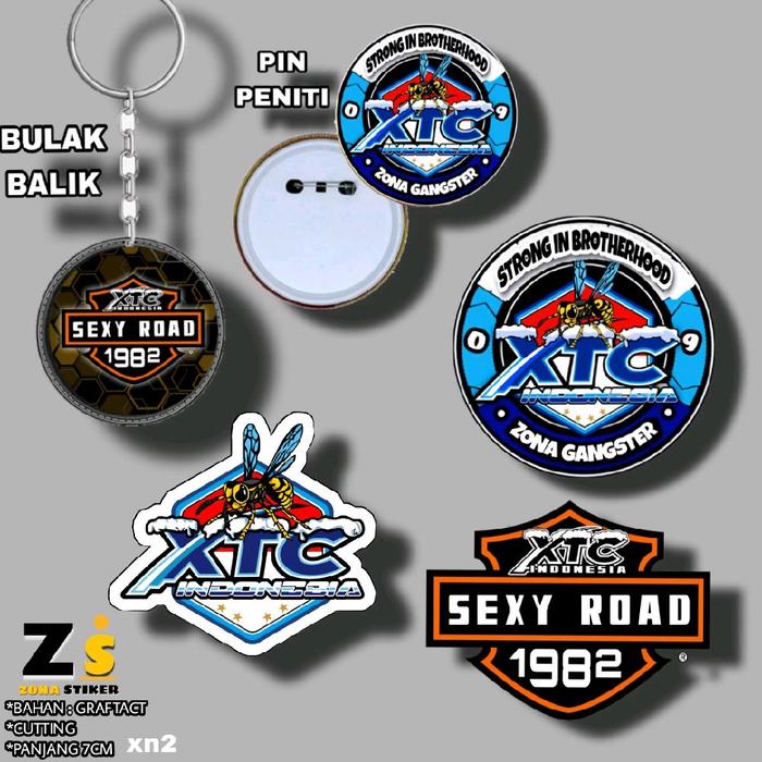 gantungan pin dan stiker xtc type xn2