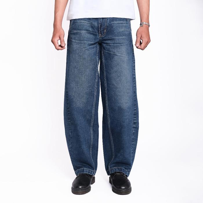 Amigos de Nimes - Amomento Barrel Blue Faded Wash - Celana Jeans Barrel