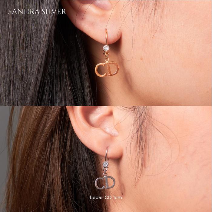 Anting kait dewasa model CD lapis emas perak 925 asli (MOHON BACA DESKRIPSI)