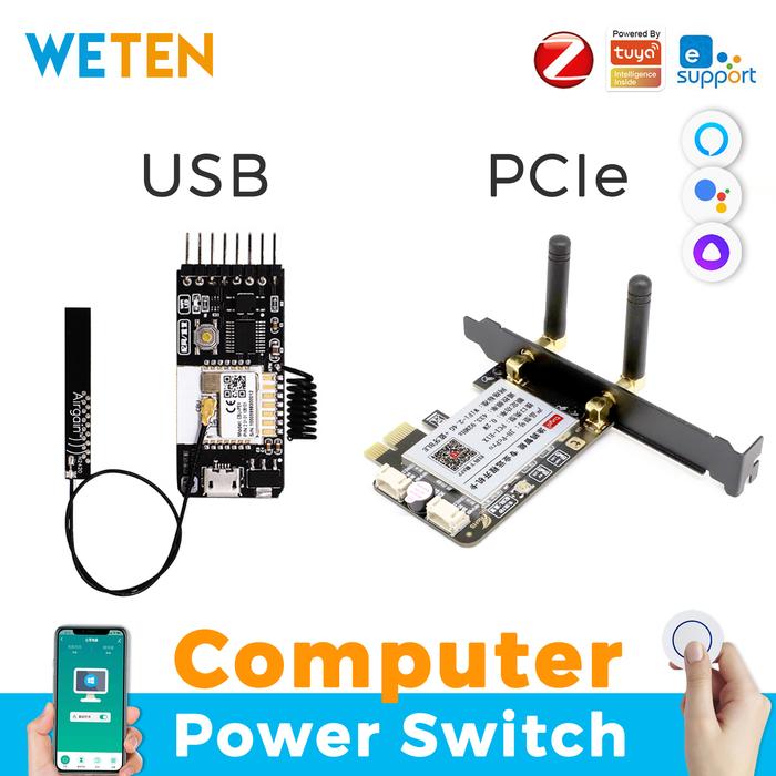 Tuya eWeLink Wifi Zigbee Computer Power Reset Switch PCIe Card Remote