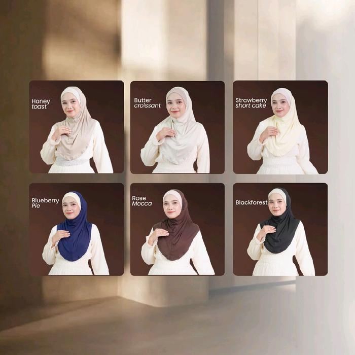 Hijab Syar'i Honey Toast, Butter Croissant, Strawberry Short Cake, Blueberry Pie, Rose Mocca, Blackf