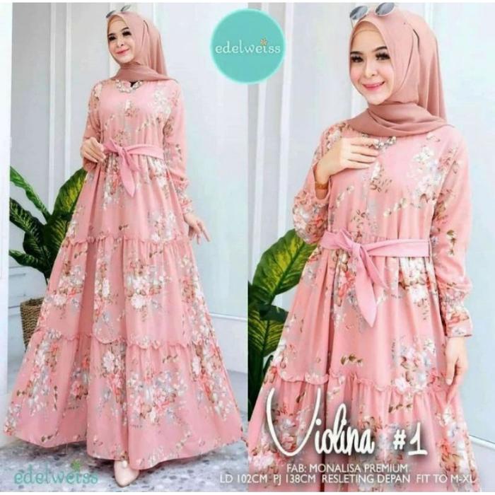 Promo Gamis Monalisa Ll Gamis Monalisa Motif Bunga
