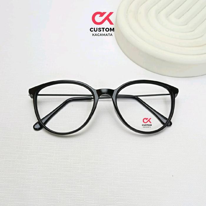 Kacamata minus oval besi kacamata pria wanita kacamata oval sedang tangkai besi