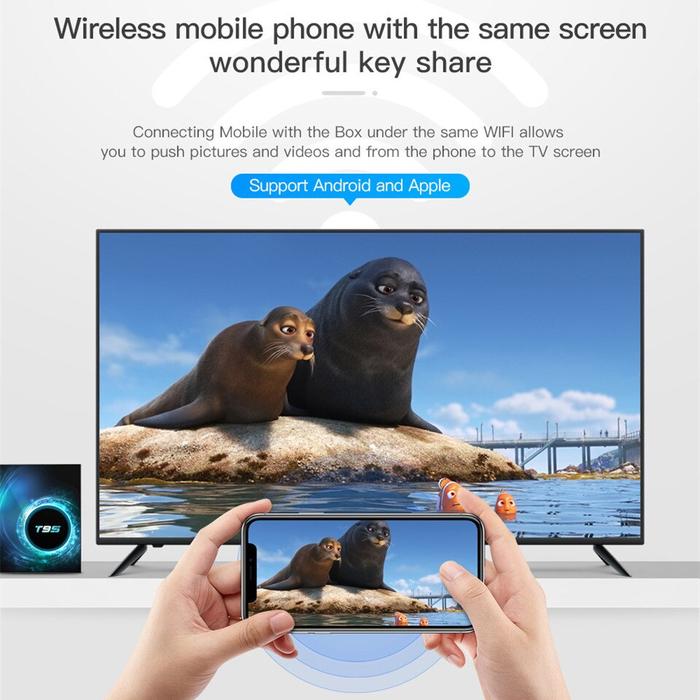 T95 Smart TV Box Android 10.0 5G Dual Wifi 3D Voice 16g 32gb 64gb 4k