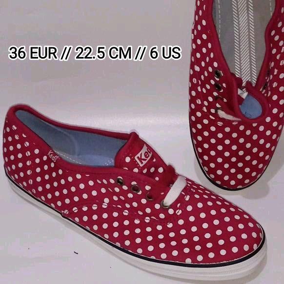 Sepatu Ladies Keds Champion Polkadot Red White Putih Merah Size 36 22.5 Original Authentic Low Canva