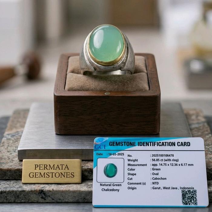 CINCIN IJO GARUT GREEN CHALCEODNY RIING TANAM INCLUDE DENGAN MEMO LAB