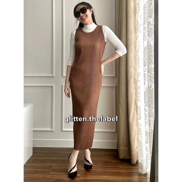 Inner ess Plisket LIDI / Span Maxy ess Pleats / Luaran ess Plisket Gamis LD 01