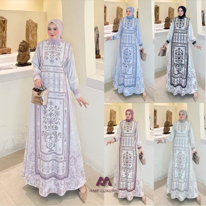 PO ZALIA DRESS BEST SELLER BY HMF Gamis Muslim Dewasa Lebaran Pesta Mewah