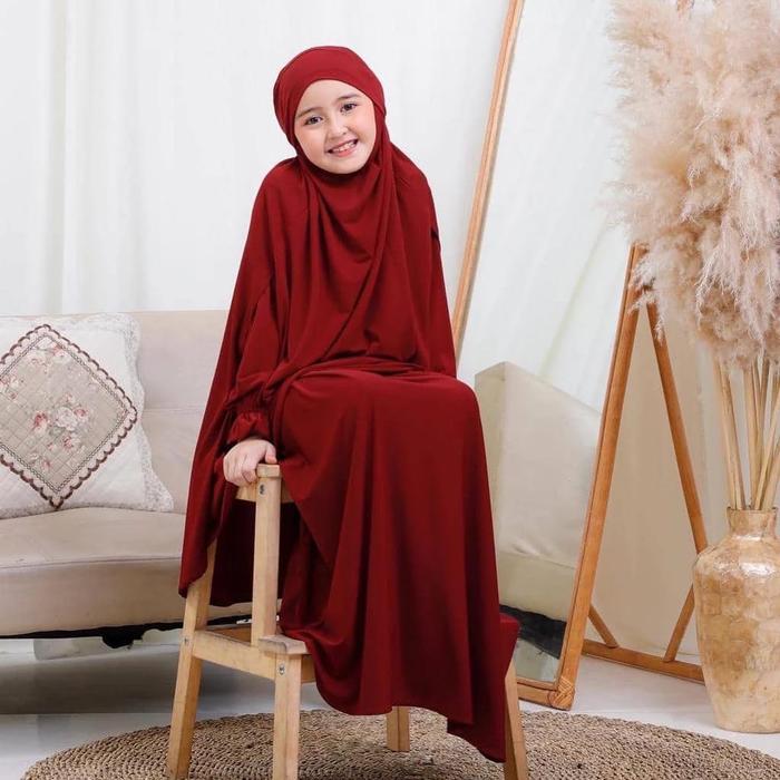 Alvira Dress Kids Usia 8-15tahun Free Jilbab Gamis Anak Dress Anak Gamis Mewah Elegant Gamis Anak Pe