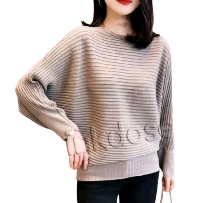 KAYLA RAJUT BATWING POLOS HALUS Wanita Knitwear Import Lembut Nyaman Panjang Atasan Hitam Oversize
