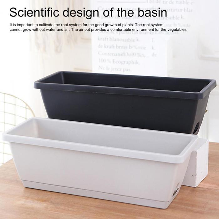 Practical Rectangular Planter Shatterproof Multipurpose Plastic Rectangular Flower Pot Windowsill Pl