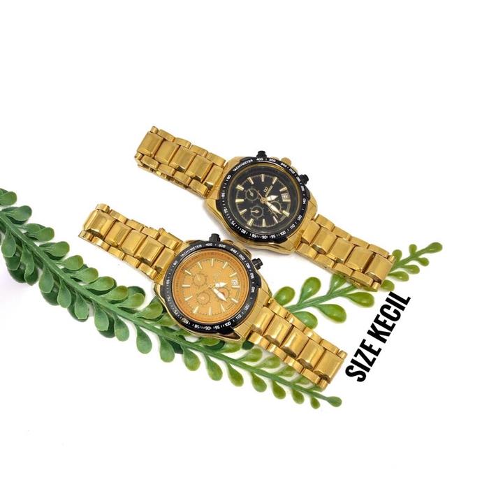 Jam Tangan Wanita Mirage A59(8305 BRP-L) Ukuran Kecil, Ada Tanggal, Rantai Emas, 2 Warna Plat Berbed