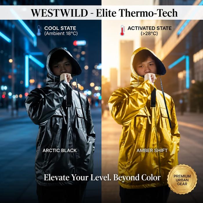 Jaket Elite Thermocromic Reactive Tech westwild -  (Berubah warna saat suhu dingin atau panas) Casua