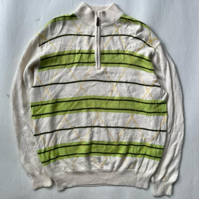 Coragio Halfzip Pattern Knitwear Size : L fit XL (70x58)