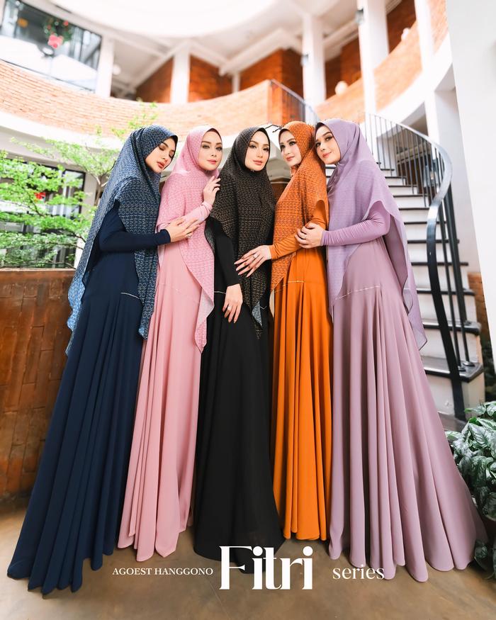 Set Gamis Syar'i Fitri Series by Agoest Hanggono untuk Wanita Muslim - Dress, Maxmara, Outer, Setela