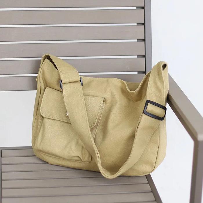 Slingbag Kasual Kanvas Pocky By Kenzie - Tas Slempang Kecil Bahan Canvass Laki-laki - Pouch Bag Moti