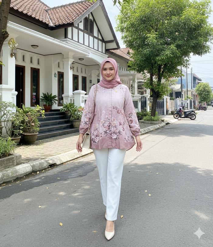 Real pict Deska Blouse tunik batik etnik motif terbaru katun dobby dobi deska by Berga collection