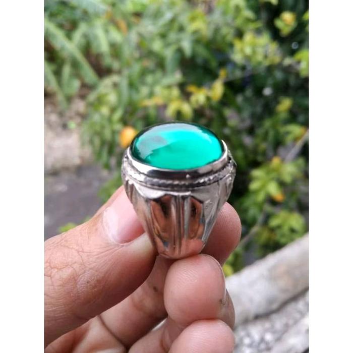 cincin batu akik zamrud suji mban ALPAKA SUPER