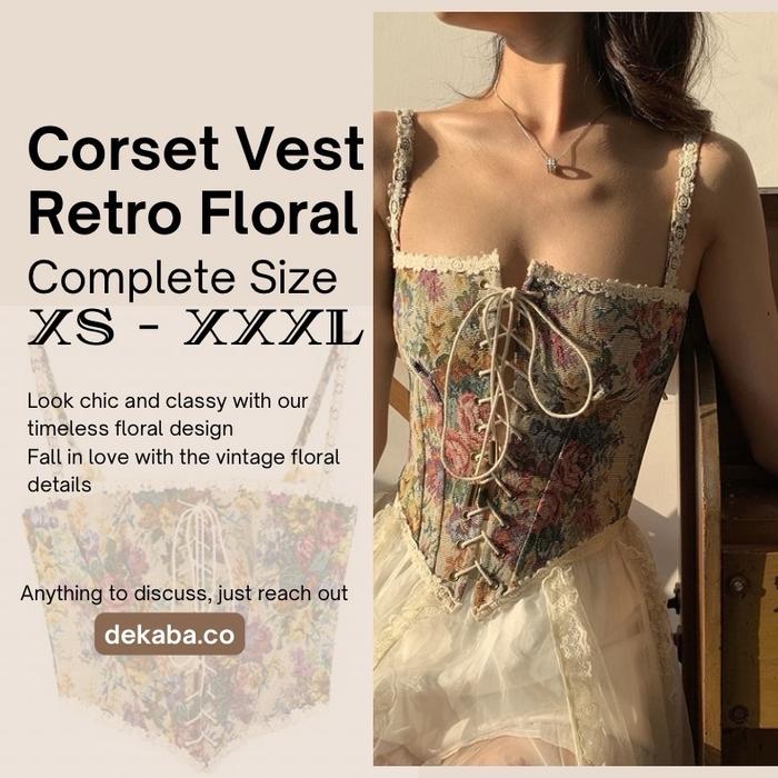 dekaba Korset Top Corset Vest Retro Model Floral | Camisoles  Women Print Halter | Tops Chic Bandage
