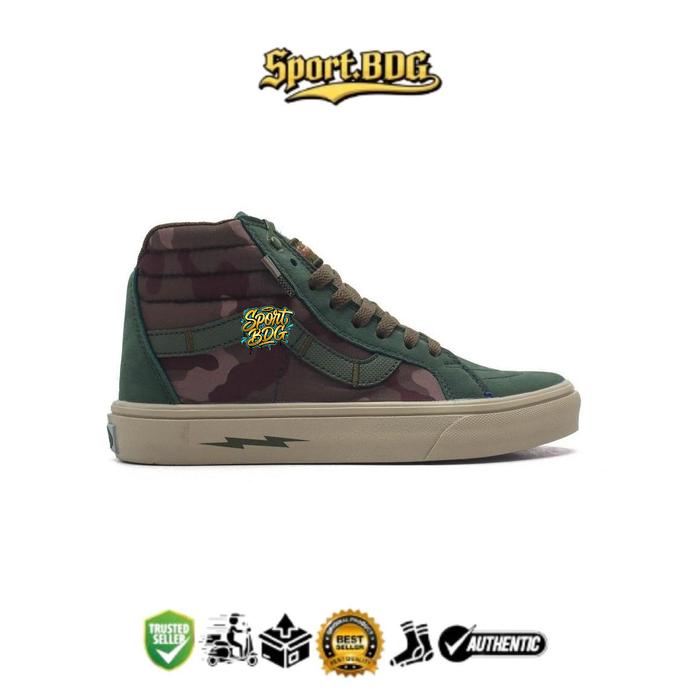 Sport Bdg - Sepatu Olahraga Casual Pria Wanita Sk8 High Notchback Defocn Multicam Jungle Green Camo 
