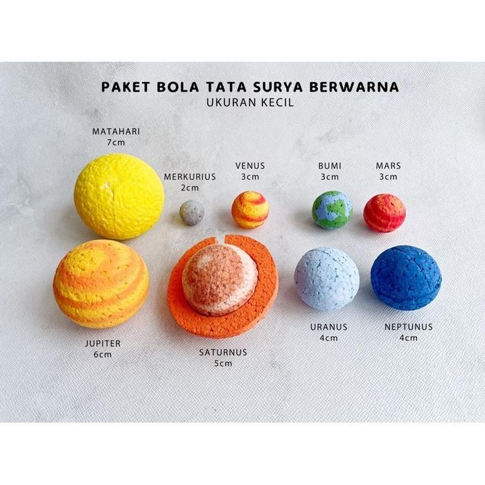 1 SET PAKET BOLA PLANET GABUS TATA SURYA BERWARNA