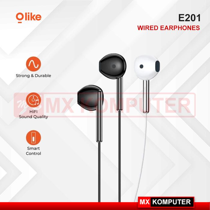 Earphone Olike E201 Handsfree 3.5MM Wired Earphone Mic