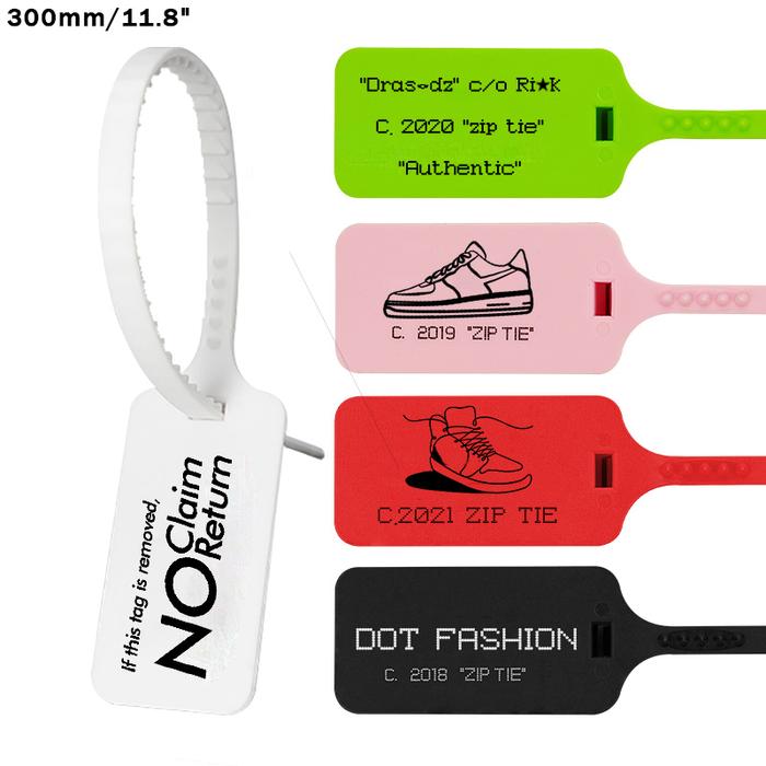 100Pcs Custom DIY Brand  Zip Tie Off Labels White Plastic Security