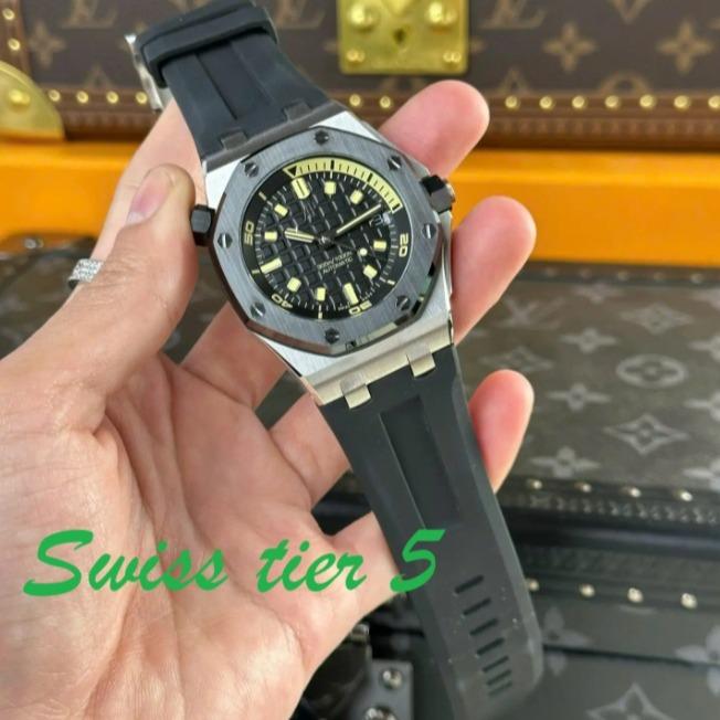 Jam AP Diver Tier 5AudemarsPiguet Replica Watches Royal Oak Offshore 15720ST Black APS Factory 42mm