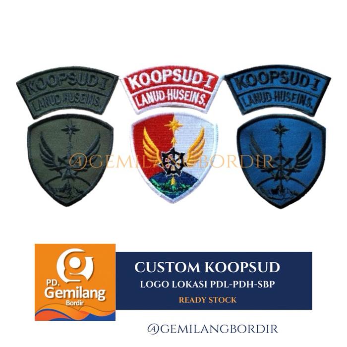 BADGE LANUD KOOPSUD I-II-III TNI  AU | PDH-PDL-SBP | BADGE LOGO LOKASI KOOPSUD BORDIR ATRIBUT [TERBA
