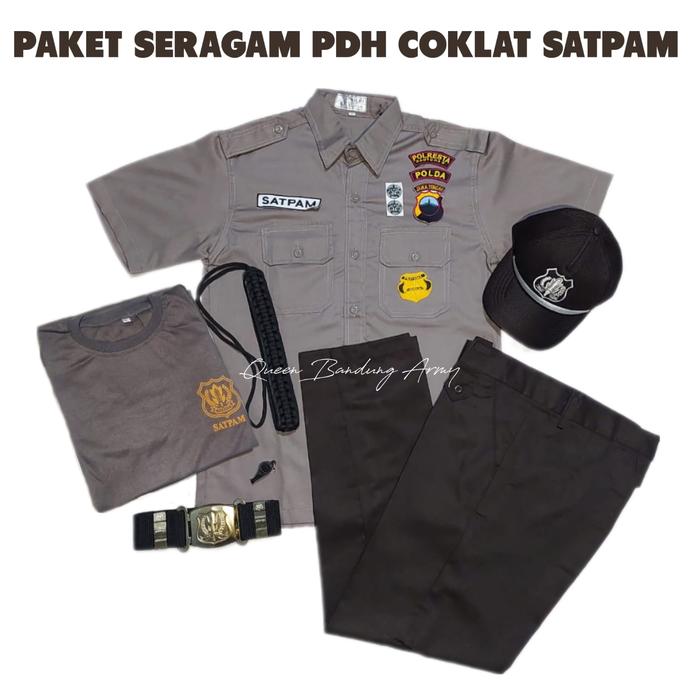 Paket seragam PDH satpam coklat / Seragam security terbaru / Seragam PDH terbaru LENGKAP / Seragam S