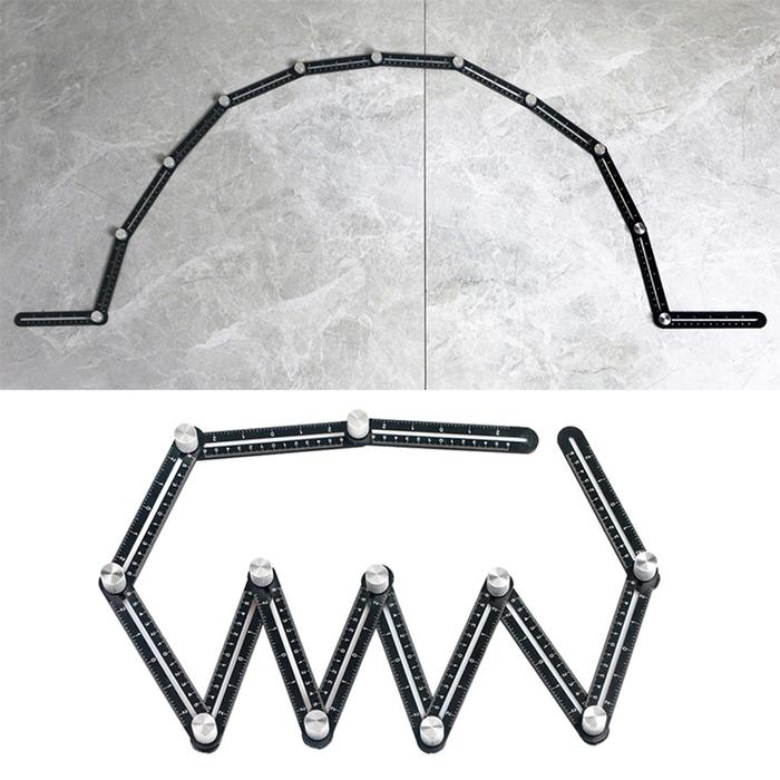 Multi Angle Measuring Ruler 12 Fold Alloy Angle Finder Template Tool