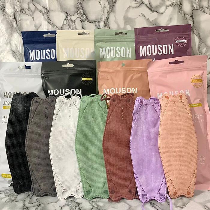 Masker kf94 MOUSON Oncare Embos Warna Motif Tali Senada Original  Medis 4Ply Korea Evo Warna Putih H