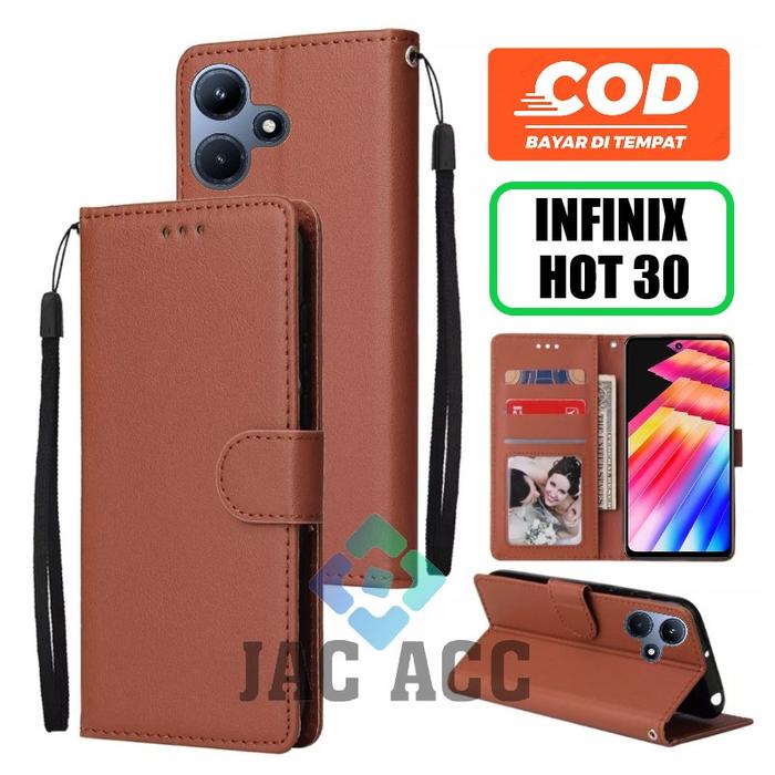 DOMPET HP UNTUK INFINIX HOT 30 NEW 2023 LEATHER FLIP WALLET CASE UNTUK INFINIX HOT 30 NEW 2023