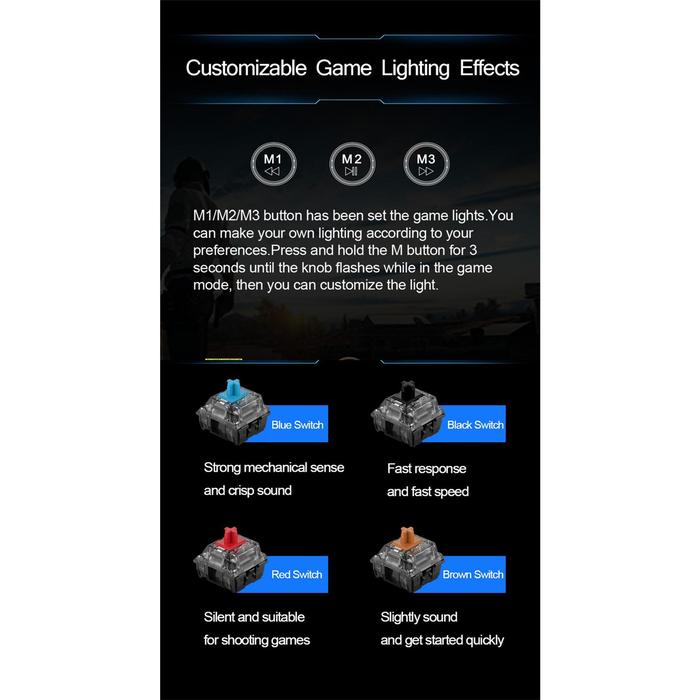 Gaming Mechanical Keyboard For Pc Computer Game Gamer Computer