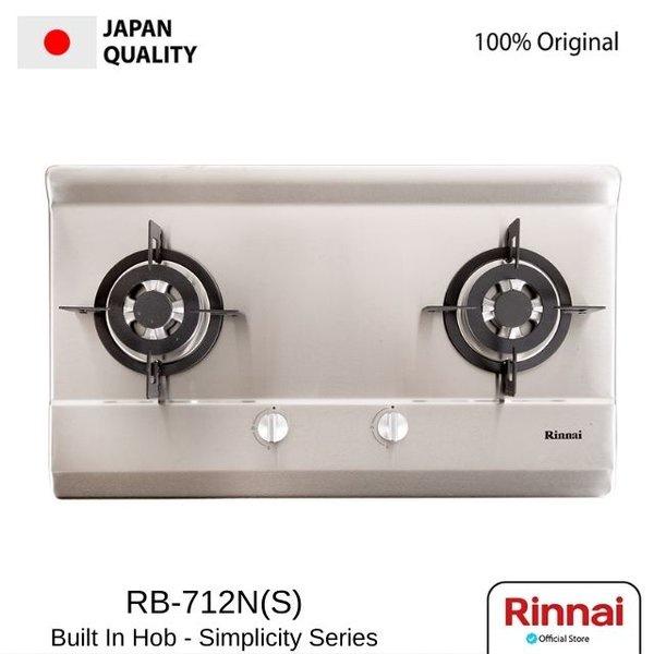 Rinnai - kompor tanam RB712NS RB-712-NS Build In Hob 2 Tungku Stainless